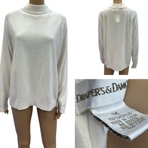 Drapers and Damons Cream Soft Spun Knit Mock Neck Zip Back Sweater Womens 1X